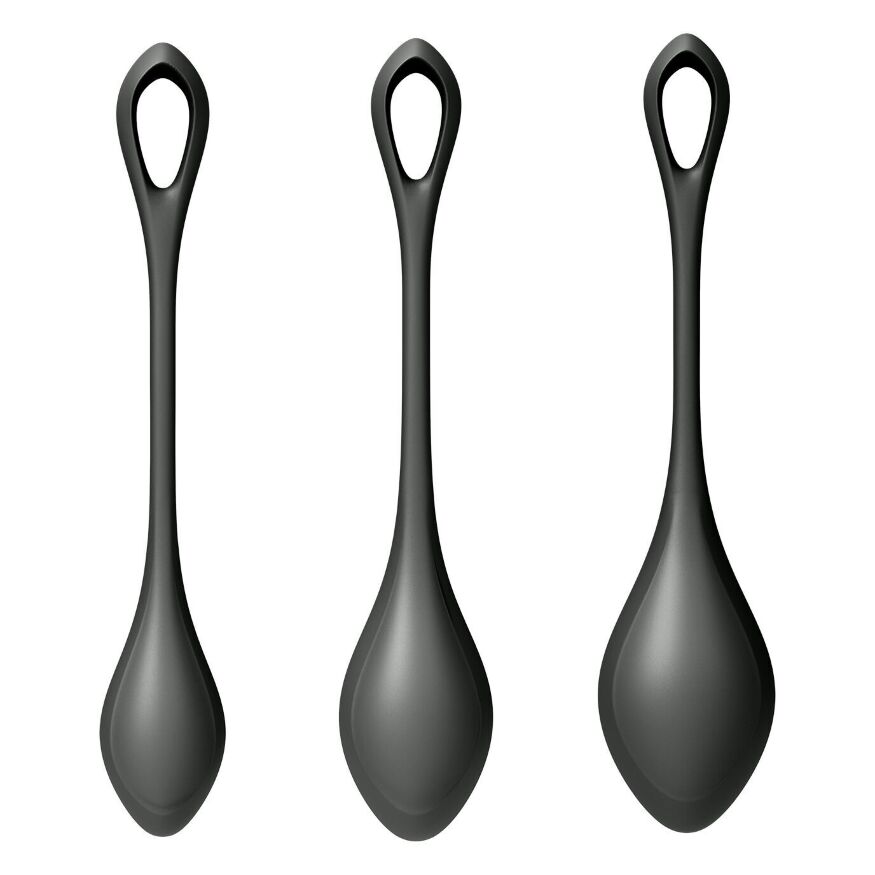 Набор йони бусин Satisfyer Yoni Power 2 Black, диаметр 2-2,5-3см, масса 22-44-73 г (мятая упаковка)