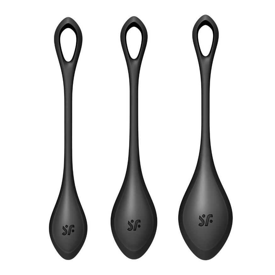 Набор йони бусин Satisfyer Yoni Power 2 Black, диаметр 2-2,5-3см, масса 22-44-73 г (мятая упаковка)