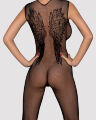 Комбінезон Obsessive з малюнком крил Bodystocking N112, чорний S\M