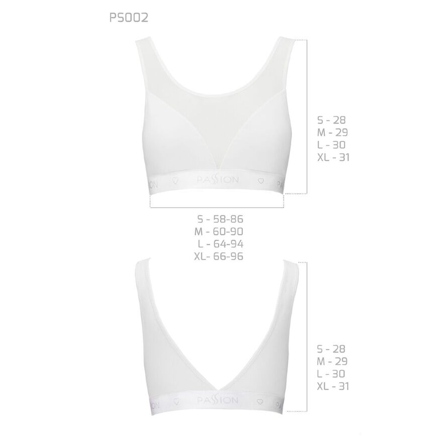 Топ с прозрачной вставкой PS002 TOP white S - Passion