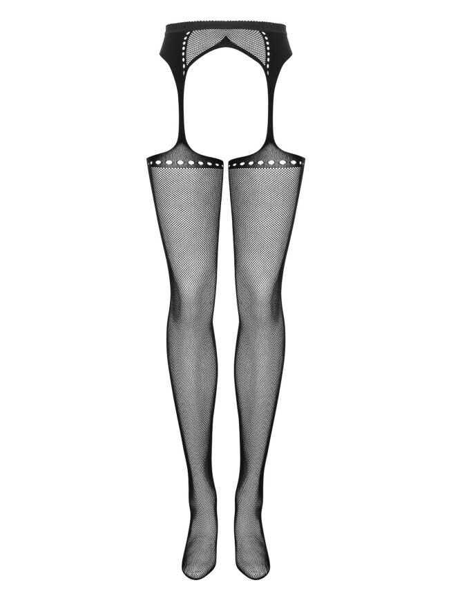 Чулки с поясом Garter stockings S314 czarny S/M/L Obsessive