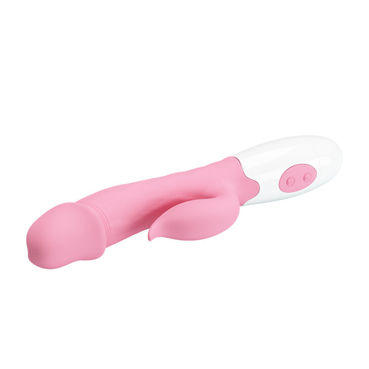 Стильный вибратор с дополнительным отростком для стимуляции клитора Pretty Love Peter Vibrator Pink