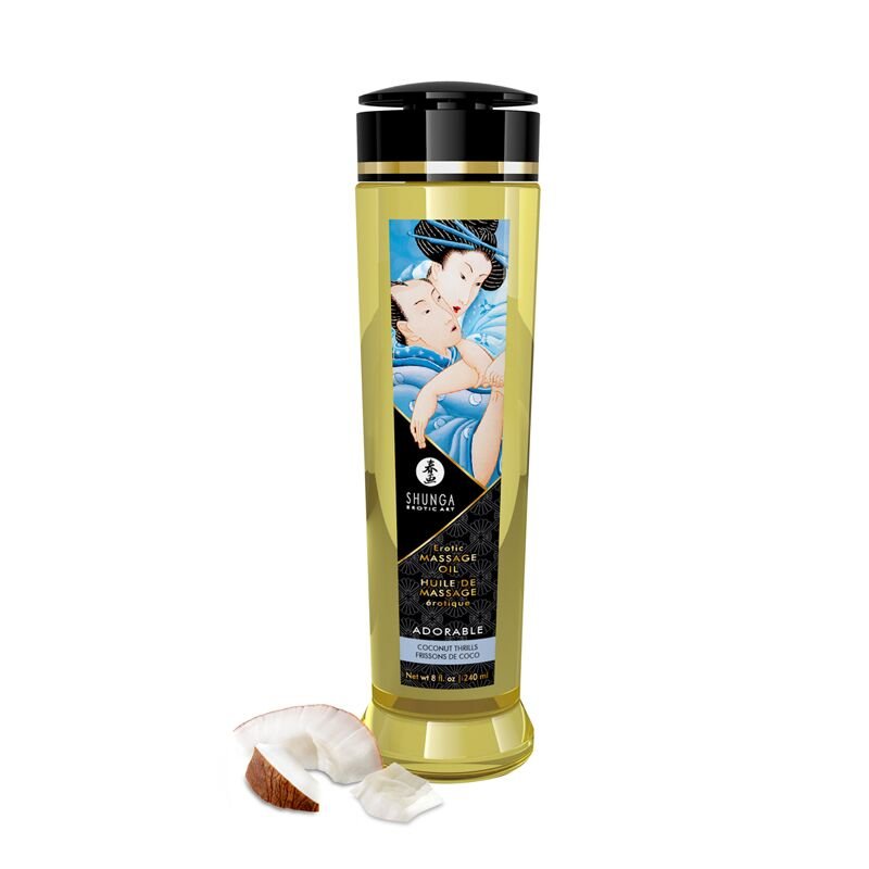 Масажна олія Shunga Adorable  -  Coconut thrills (240 мл) натуральна зволожувальна