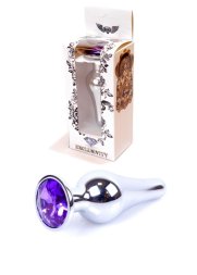 Анальна пробка - Jewellery Silver Long Plug Purple
