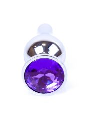 Анальна пробка - Jewellery Silver Long Plug Purple