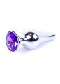 Анальна пробка - Jewellery Silver Long Plug Purple