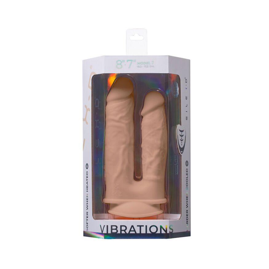 Двойной фаллоимитатор с вибрацией SilexD Double Gusto Vibro Flesh (Model 1 size 8" &amp; 7") + LRS