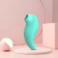 Вібратор із кліторальним стимулятором із язичком Every Night Toys Jen, зелений, 10 режимів вібрації
