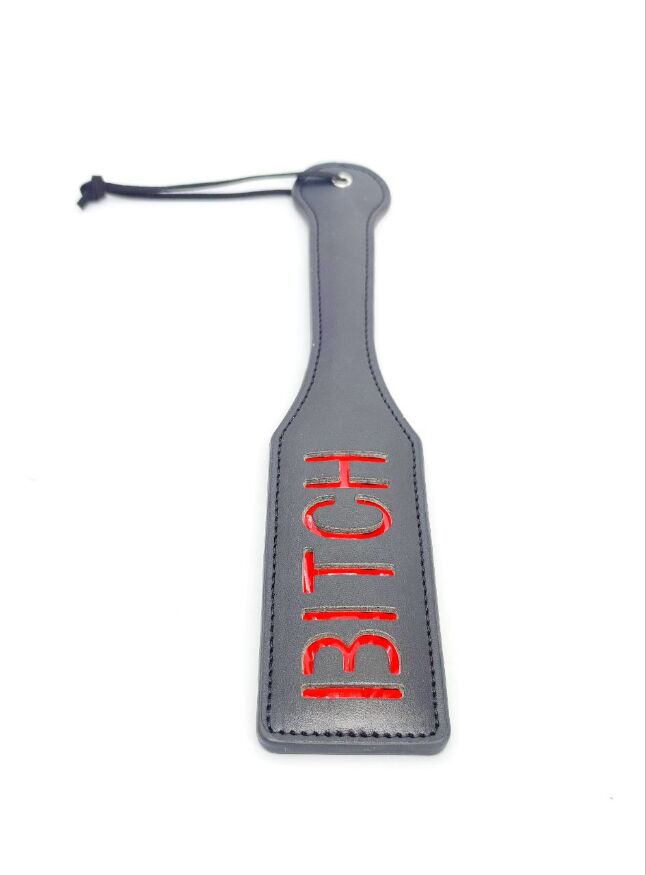 Шлепалка квадратная с надписью Bitch PADDLE, черная, 31,5 см