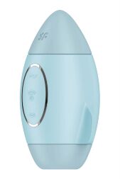Вакуумный вибратор двойного действия в виде Ракеты Satisfyer Mission Control, голубой