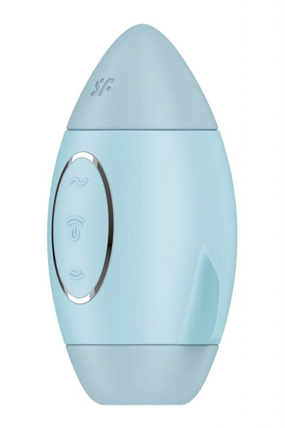 Вакуумный вибратор двойного действия в виде Ракеты Satisfyer Mission Control, голубой