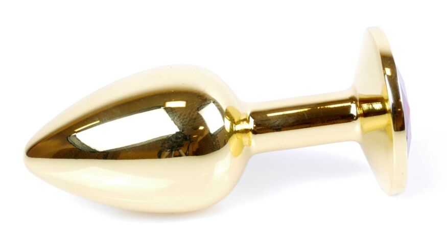 Анальная пробка Boss Series - Jewellery Gold PLUG Light Blue S, BS6400022