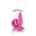 Анальная пробка с камнем GLAMS PINK GEM