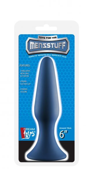 Анальная пробка с утяжеленным шариком MENZSTUFF METAL BALL BLUTT PLUG BLUE