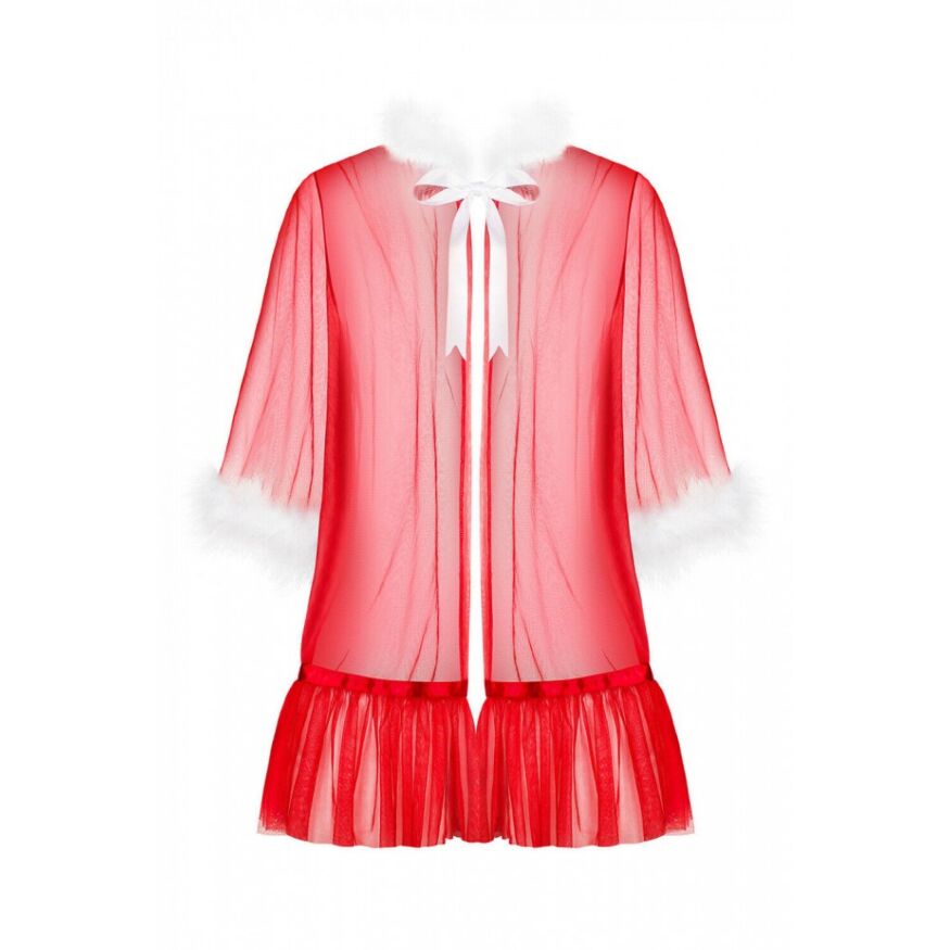 Пеньюар новогодний Obsessive Santasia Peignoir S/M/L Red
