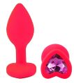 Силіконова анальна пробка EGZO - Silicone Pink Heart Plug Rose, size S