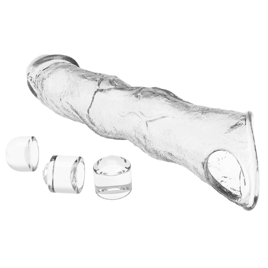Подовжуюча насадка Pretty Love - Extension Penis Sleeve with Modular Length Blocks Clear, BI-026280M