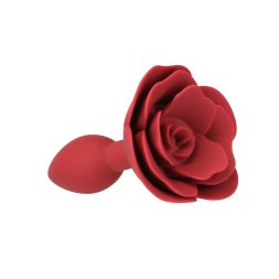 Силіконовий анальний затор Lux Active з трояндою - Red Rose Silicone Anal Plug