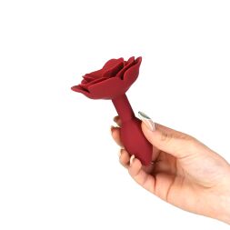 Силіконовий анальний затор Lux Active з трояндою - Red Rose Silicone Anal Plug
