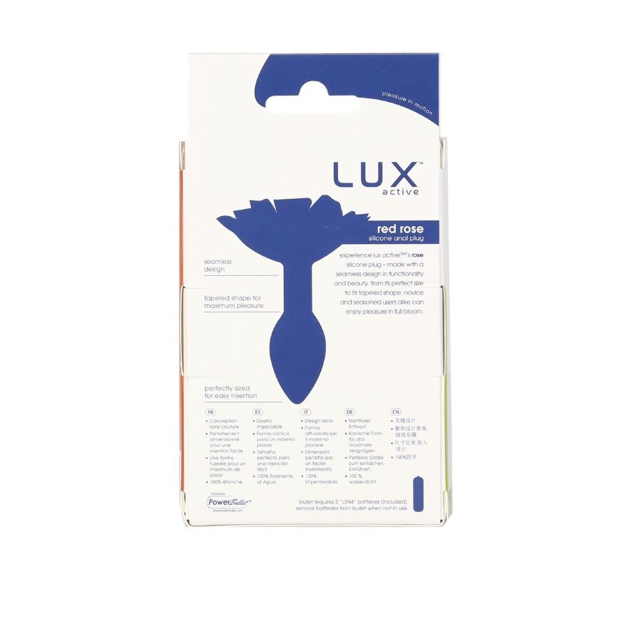 Силиконовая анальная пробка Lux Active с розой - Red Rose Silicone Anal Plug
