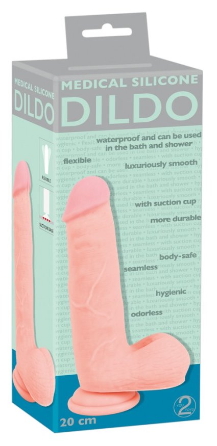 Фалоімітатор з мошонкою - Medical Silicone Dildo, 20 см