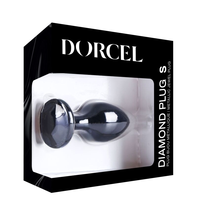 Металлическая анальная пробка с украшением в виде кристалла Dorcel - Diamond Plug BLACK S