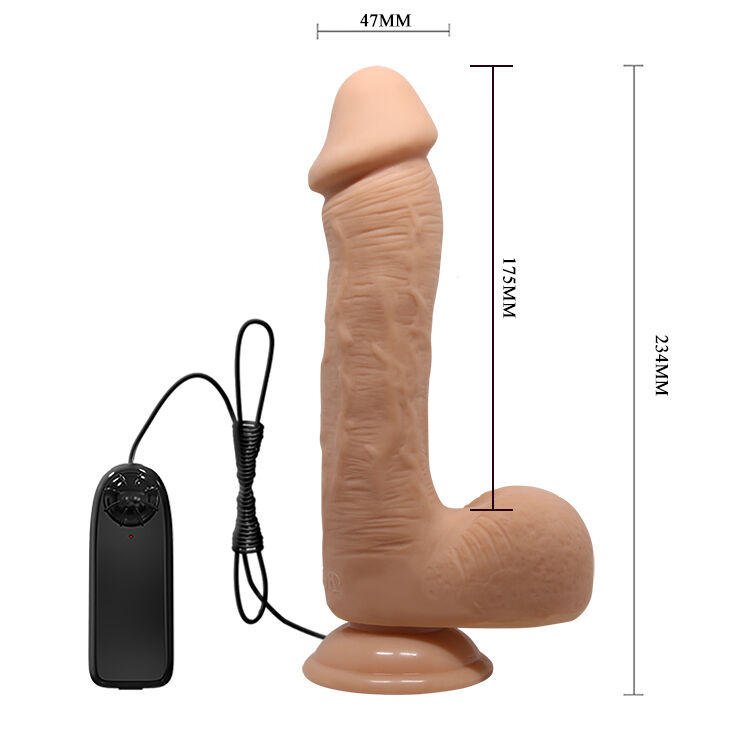 Реалістичний вібратор з пружною мошонкою Beautiful Encounter Johnson Vibrator Flesh