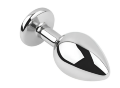 Анальная пробка с кристаллом EGZO - Silver Round Plug Aqua size M