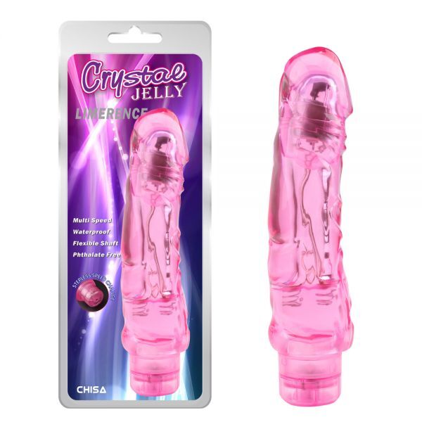 Вібромасажер на батарейках прозорий Chisa Crystal Jelly Limerence, рожевий