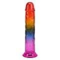 Дилдо Doc Johnson Crystal Jellies - 7.5 Inch Dong - Rainbow
