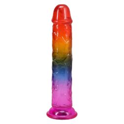 Дилдо Doc Johnson Crystal Jellies - 7.5 Inch Dong - Rainbow