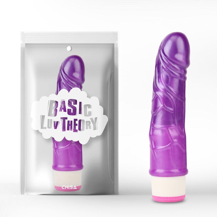 Вібратор реалістичний на батарейках Chisa Basic Luv Theory Stud Rod, фіолетовий, 17.5 см