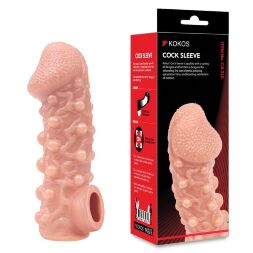 Насадка на член c обильным рельефом и фиксацией мошонки Kokos Cock Sleeve CS 010 S