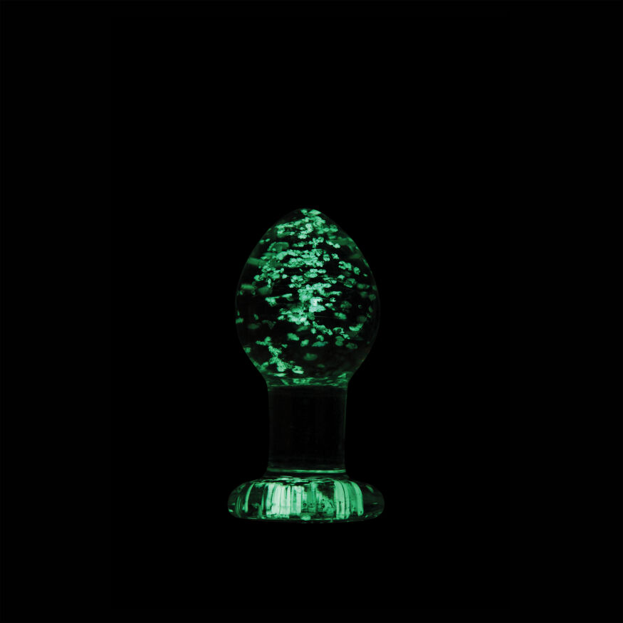 Анальная пробка стеклянная светящаяся NS Novelties FIREFLY GLASS PLUG MEDIUM CLEAR