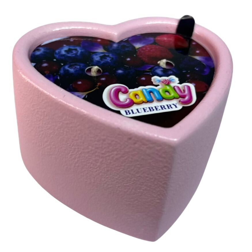 Масажна свічка з ароматом чорниці Candy Blueberry у формі серця, 70 мл