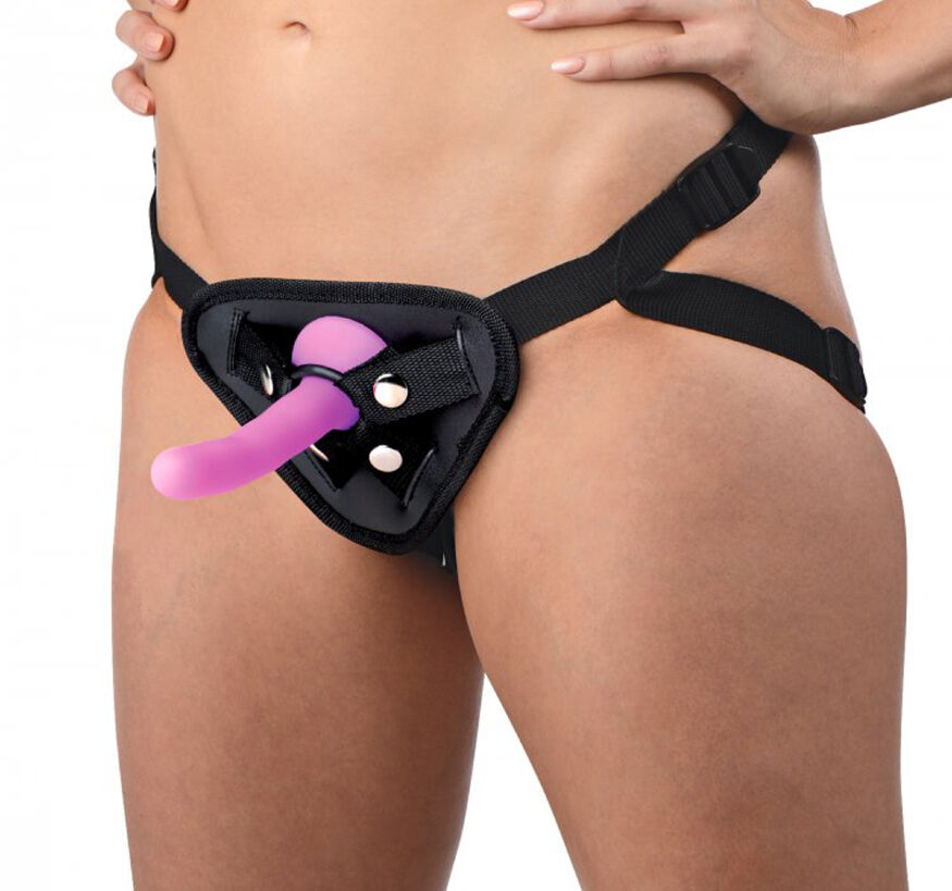 Набір тонких страпонів з віброкулею Double-G Deluxe Vibrating Strap-On Kit