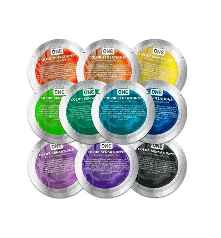 Набор латексных презервативов One Color Sensation с силиконовой смазкой жёлтого цвета (цена за 5 шт)