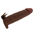 Подовжуюча насадка з вібростимуляцією Pretty Love - Quillon Vibrating Penis Sleeve Brown, BI-026281Z-1
