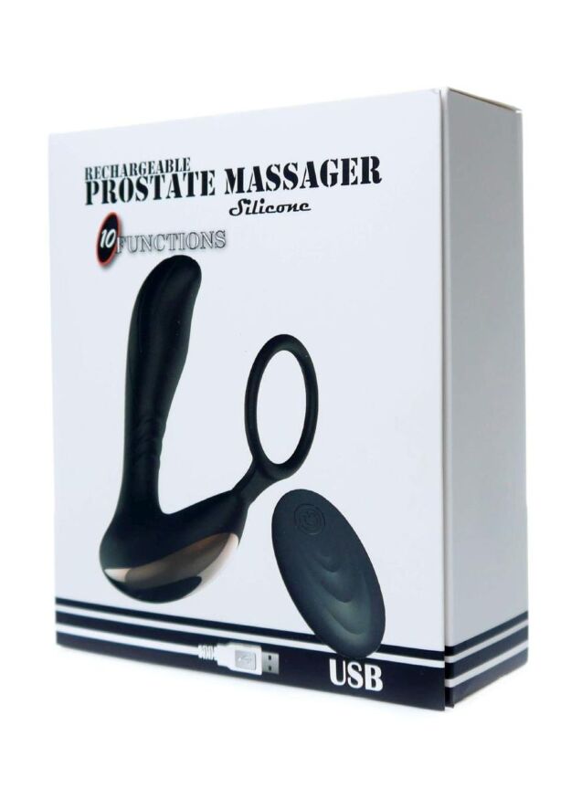 Массажер простаты - Prostate Massager With Ring, 10 Function
