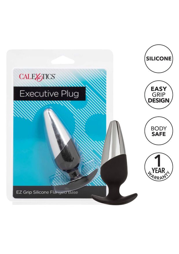 Анальная пробка силикон металл черная Executive Plug California Exotic