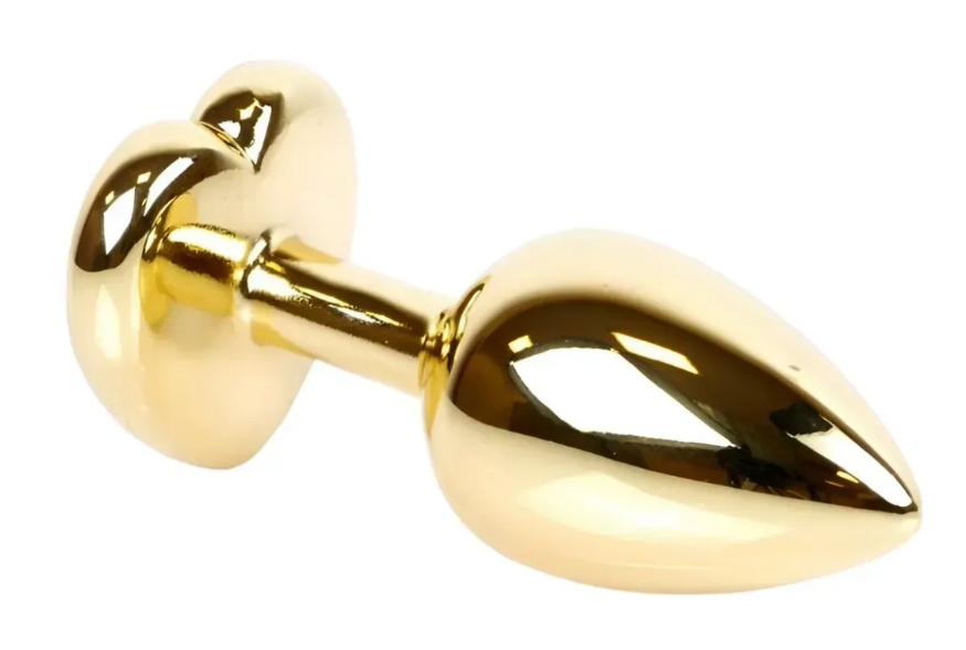 Анальная пробка с кристаллом EGZO - Gold Heart Plug Rainbow size S