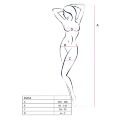 Бодистокинг Passion BS054 white, комбинезон, имитация чулок, открытый животик