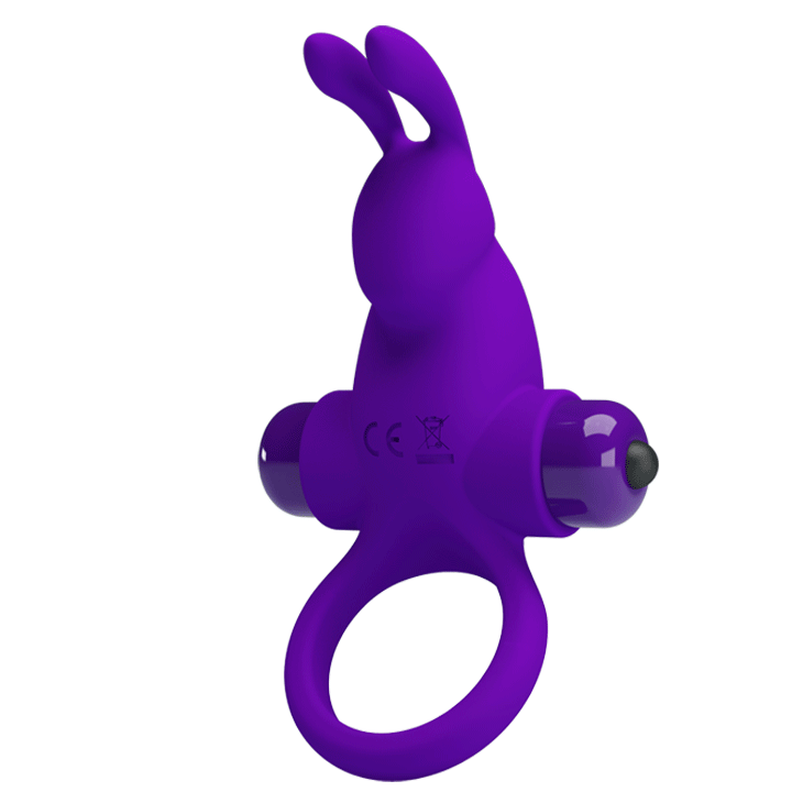 Эрекционное кольцо с отростком в виде кролика Pretty Love Vibrant Penis Ring I Purple