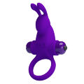 Эрекционное кольцо с отростком в виде кролика Pretty Love Vibrant Penis Ring I Purple