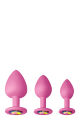 Набор анальных пробок силикон NS Novelties GLAMS SPADES TRAINER KIT PINK