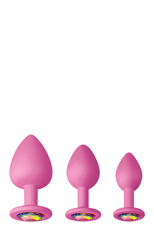 Набор анальных пробок силикон NS Novelties GLAMS SPADES TRAINER KIT PINK