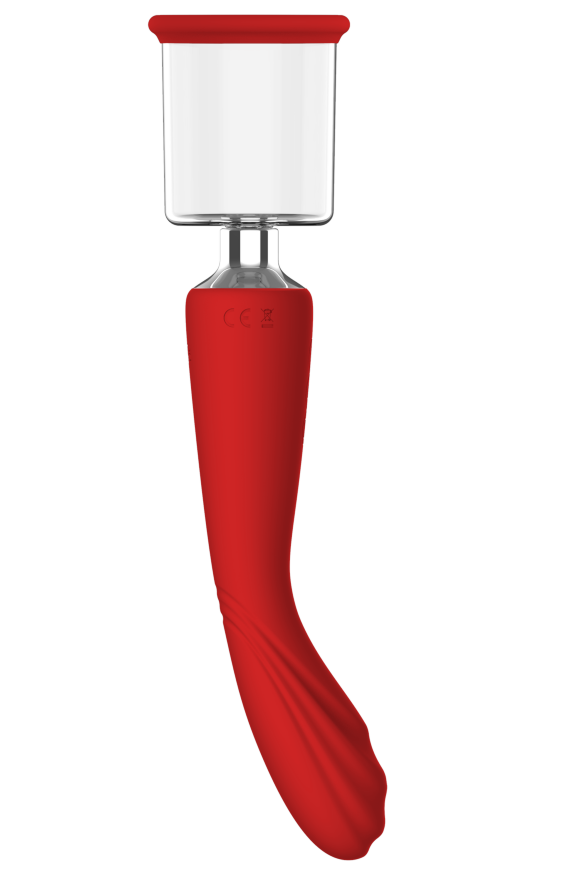 Подвійний вібратор з 2 вакуумними насадками Dream Toys RED REVOLUTION GEORGIA