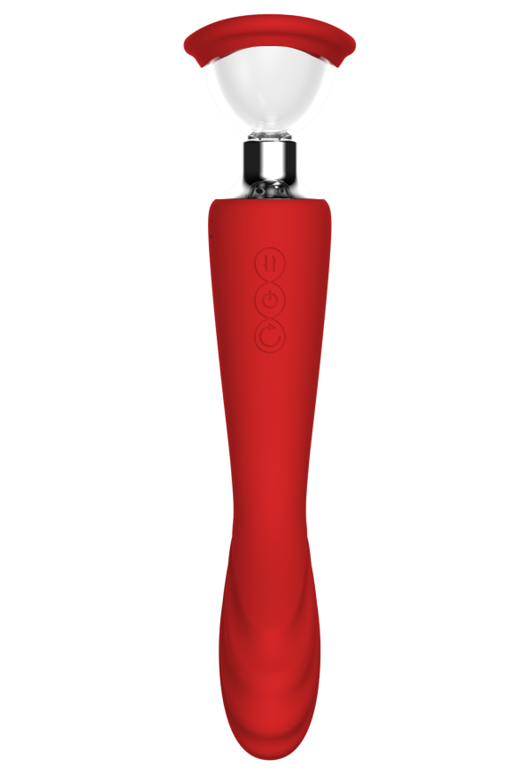Подвійний вібратор з 2 вакуумними насадками Dream Toys RED REVOLUTION GEORGIA