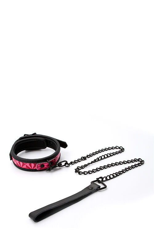Ошейник с поводком NS Novelties SINFUL 1INCH COLLAR PINK