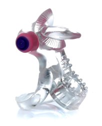 Эрекционное вибро кольцо BOSS - Tongue Vibro Cock Ring Clear, BS6700051